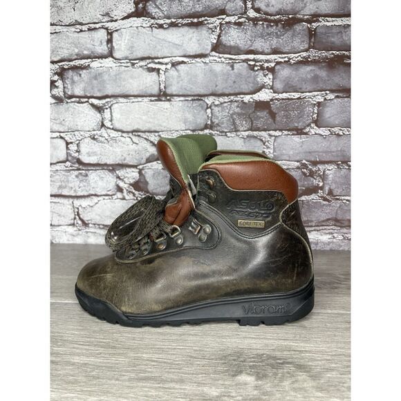 B1 Asolo Gore-Tex AFX 520 Brown Leather Vibram Sole Hiking Boot Women 37 1/3EU/6 - Picture 1 of 16